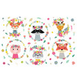 with flowers and animals vector image