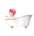 a young lady at the bathtub vector image vector image