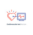 heart test line icon electrocardiogram monitor vector image