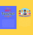 two posters teacher theme vector image
