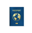 biometric blue passport cover template identity vector image