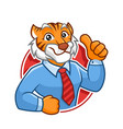businessman tiger mascot character design vector image vector image