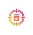 calculator in target icon accounting sign vector image