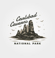 carlsbad caverns national park vintage logo design vector image