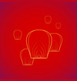 chinese sky flying floating lanterns vector image