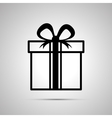gift simple black icon with shadow vector image vector image