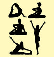 silhouette of lovely woman doing pilates vector image vector image