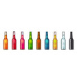 soda beer bottle set blank mock up 3d image pink vector image