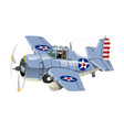 cartoon retro fighter plane vector image