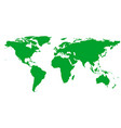 green world map isolated on white background vector image vector image