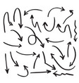 hand drawn arrows with doodle style isolated vector image
