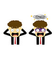 panic and confused businessman in flat art vector image