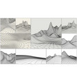 wireframe landscape backgrounds set eps 10 vector image