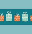 christmas presents seamless border vector image vector image