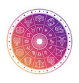 colorful astrology circle design with horoscope vector image vector image