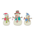 set snowmen vector image