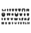 set different crowd silhouettes with simple vector image vector image