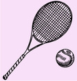 tennis racket ball vector image