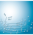 Blue music background with notes Royalty Free Vector Image