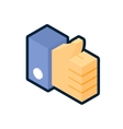 blue thumb up icon vector image