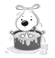 dog in bath vector image