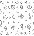 doodle style food seamless pattern vector image