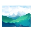 panorama of mountain ridges vector image