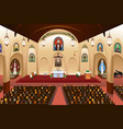 pastor giving a sermon at a church vector image vector image