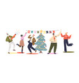 people colleagues celebrate new year on corporate vector image
