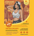travel agency advertising flyer colorful vector image vector image