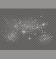 white sparks and stars shine with light dust vector image