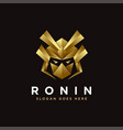 aggressive samurai ronin japanese warrior logo vector image vector image