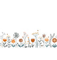 fairy flowers and herbs border in scandinavian vector image vector image