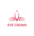 initials e eve with crown logo logotype design vector image vector image