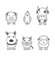 monochrome of animals vector image