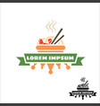 noodle cafe logotype flat cartoon sign vector image