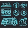 retro elements for summer surfing designs vector image