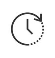 time and clock line style isolated icon vector image vector image