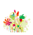 watercolor floral background vector image