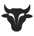 bull head black logo cattle symbol cow sign vector image vector image