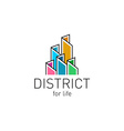 colorful real estate buildings contour logo vector image vector image