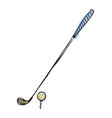 golf club and ball hand drawn isolated icon vector image