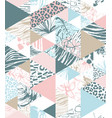 seamless triangle pattern tropical birds palms vector image vector image