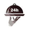 24 hour room service icon vector image