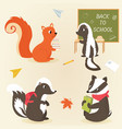 back to school animal characters education design vector image vector image