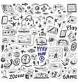 computers games - doodles set vector image vector image