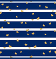 gold heart seamless pattern blue-white geometric vector image