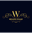 letter w royal vintage golden luxury logo concept vector image
