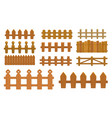 cartoon fence wooden palisade farm gates vector image