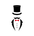 gentleman with mustache in tuxedo vector image